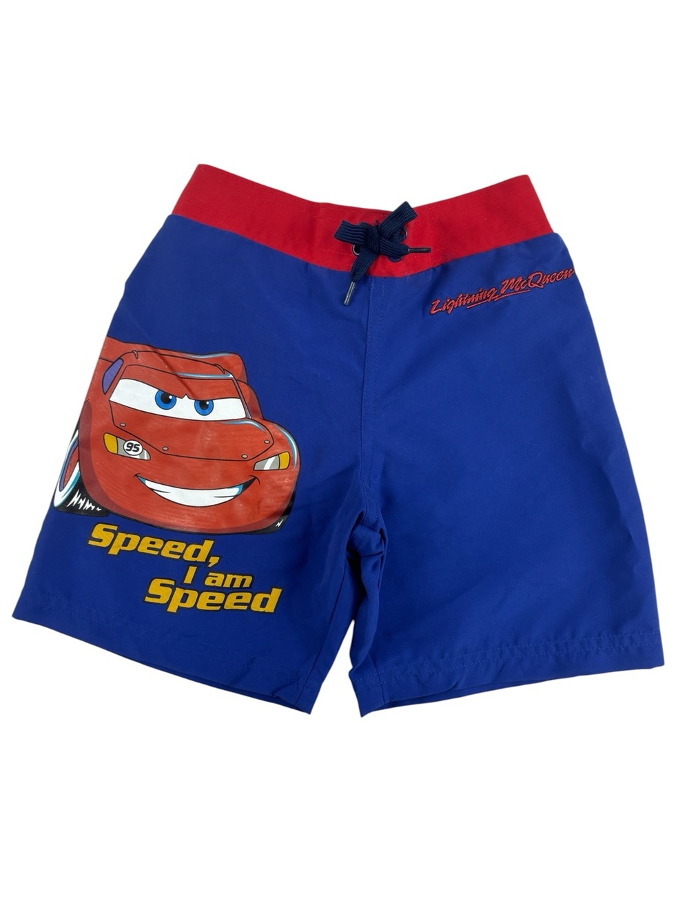 Disney Store Pixar Lightning McQueen Swim Shorts Trunks I Am Speed Size XXS 2/3